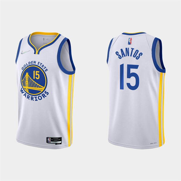 Personalized Men’s Golden State Warriors #15 Gui Santos 2022 White Stitched Basketball Jersey