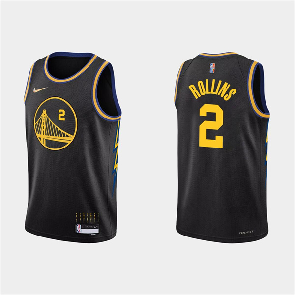 Personalized Men’s Golden State Warriors #2 Ryan Rollins 2022 Black Stitched Basketball Jersey