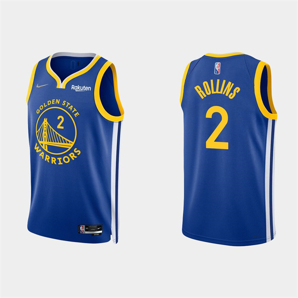 Personalized Men’s Golden State Warriors #2 Ryan Rollins 2022 Royal Stitched Basketball Jersey