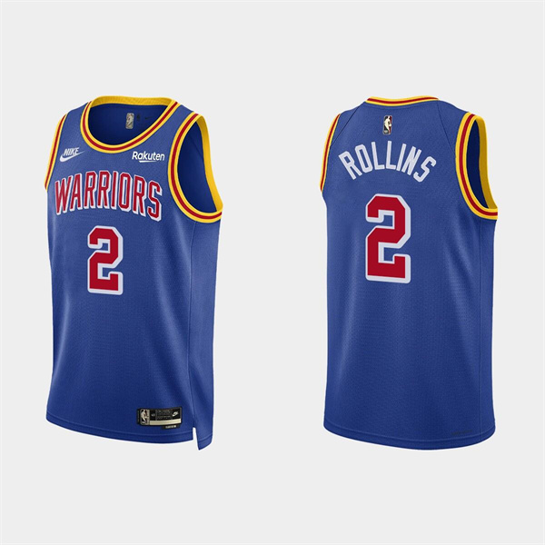 Personalized Men’s Golden State Warriors #2 Ryan Rollins 2022 Royal Stitched Basketball Jerseys