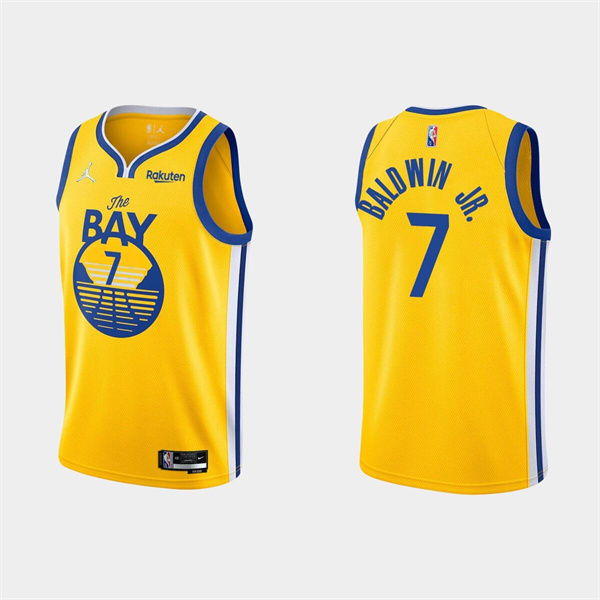Personalized Men’s Golden State Warriors #7 Patrick Baldwin Jr. 2022 Yellow Stitched Basketball Jersey