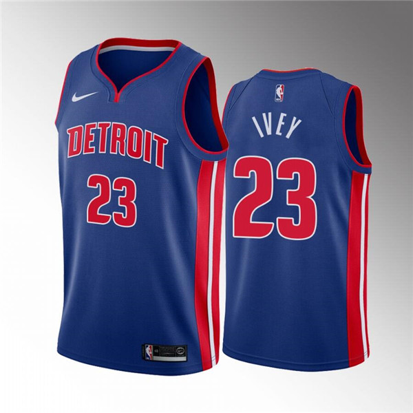 Personalized Men’s Detroit Pistons #23 Jaden Ivey 2020-21 Blue Icon Edition Stitched Jersey