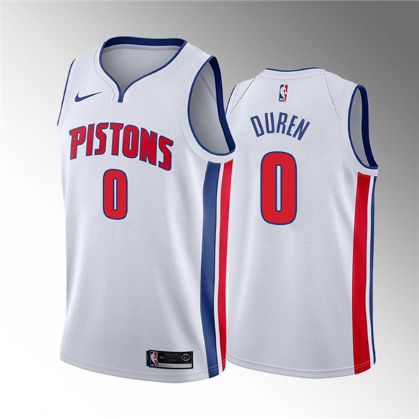 Personalized Men’s Detroit Pistons #0 Jalen Duren 2020-21 White Association Edition Stitched Jersey