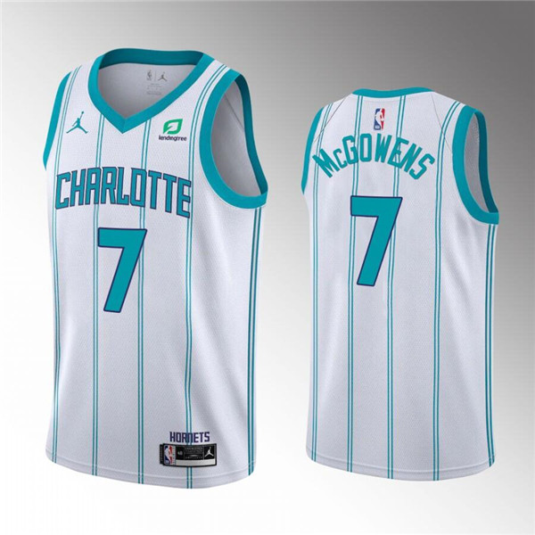 Personalized Men’s Charlotte Hornets #7 Bryce McGowens White Stitched Basketball Jersey