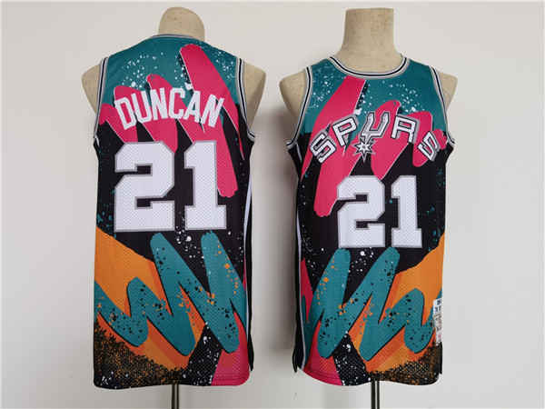 Personalized Men’s San Antonio Spurs #21 Tim Duncan Throwback Basketball Jersey