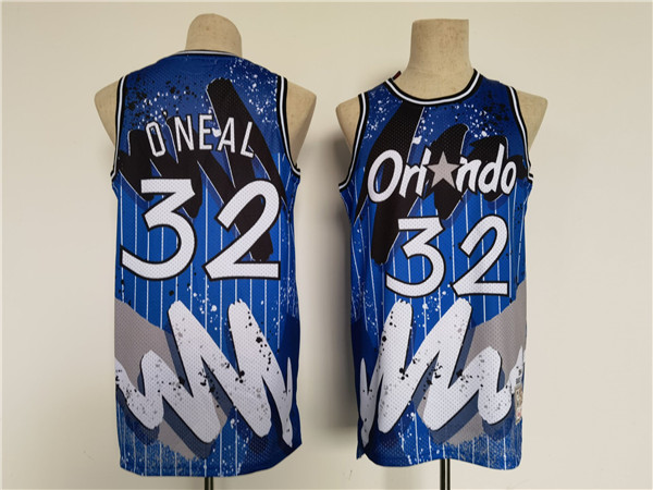 Personalized Men’s Orlando Magic #32 Shaquille O’Neal Blue Throwback Basketball Jersey