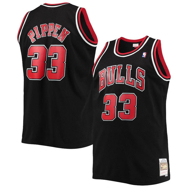 Personalized Men’s Chicago Bulls #33 Scottie Pippen Balck Throwback Stitched Jersey
