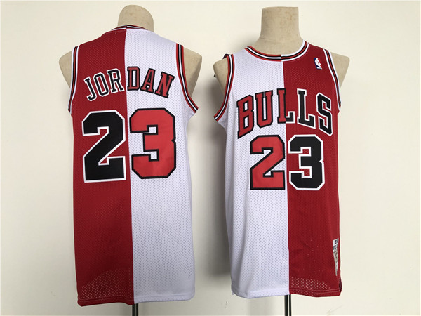 Personalized Men’s Chicago Bulls #23 Michael Jordan Red White Throwback Stitched Jersey