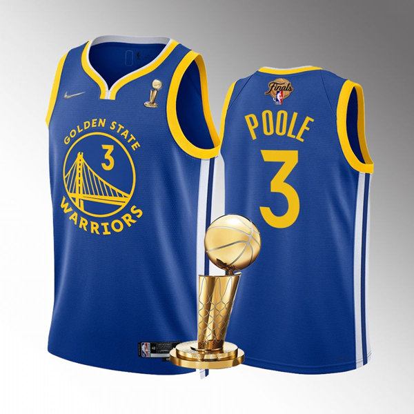 Personalized Men’s Golden State Warriors #3 Jordan Poole 2022 Royal NBA Finals Champions Stitched Jersey