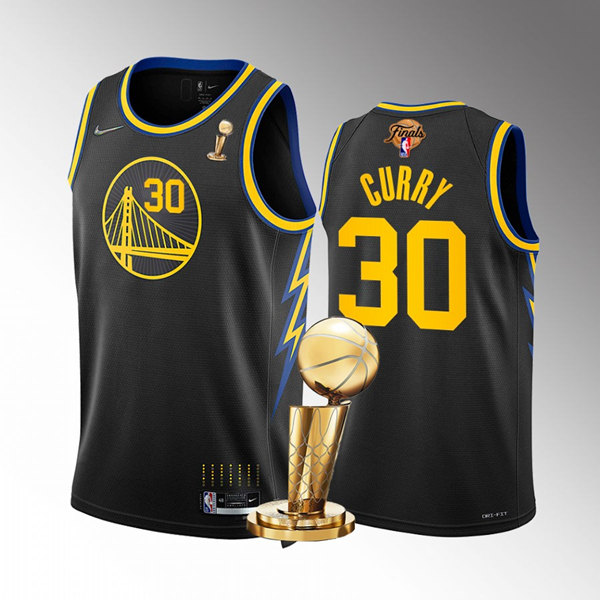 Personalized Men’s Golden State Warriors #30 Stephen Curry 2022 Black NBA Finals Champions Stitched Jersey
