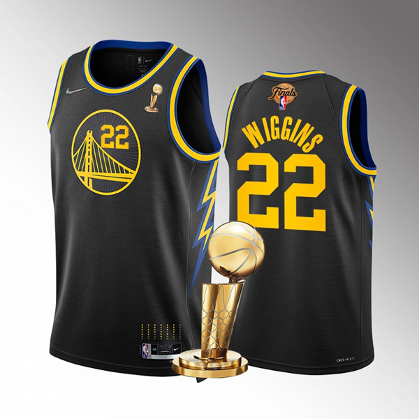 Personalized Men’s Golden State Warriors #22 Andrew Wiggins 2022 Black NBA Finals Champions Stitched Jersey