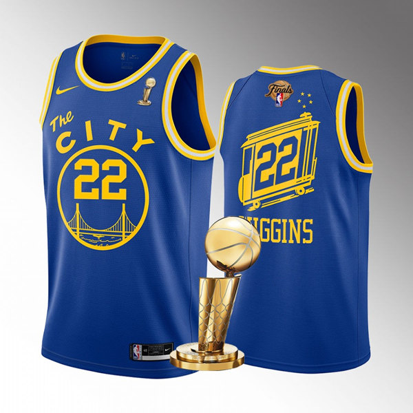 Personalized Men’s Golden State Warriors #22 Andrew Wiggins 2022 Royal NBA Finals Champions Stitched Jersey