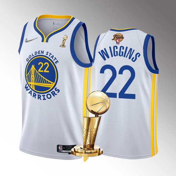 Personalized Men’s Golden State Warriors #22 Andrew Wiggins 2022 White NBA Finals Champions Stitched Jersey