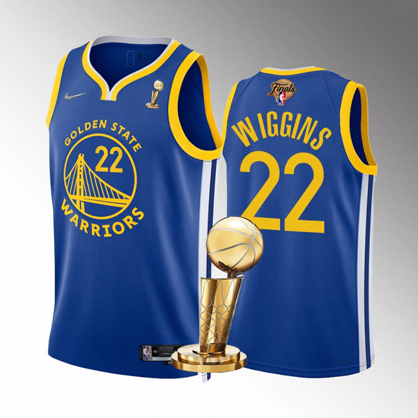 Personalized Men’s Golden State Warriors #22 Andrew Wiggins 2022 Royal NBA Finals Champions Stitched Jerseys