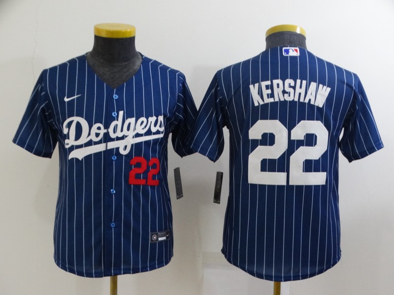 Personalized Youth Los Angeles Dodgers #22 Clayton Kershaw Blue Stitched Jersey