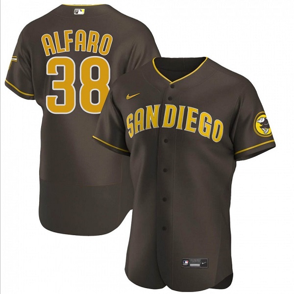 Personalized Men’s San Diego Padres #38 Jorge Alfaro Brown Flex Base Stitched Baseball Jersey