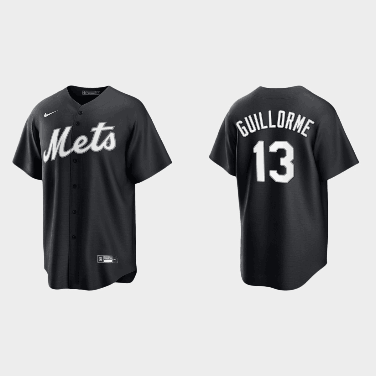 Personalized Men’s New York Mets #13 Luis Guillorme Black Cool Base Stitched Baseball Jersey