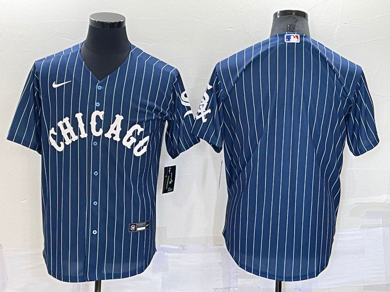 Personalized Men’s Chicago White Sox Blank Navy Cool Base Stitched Jersey