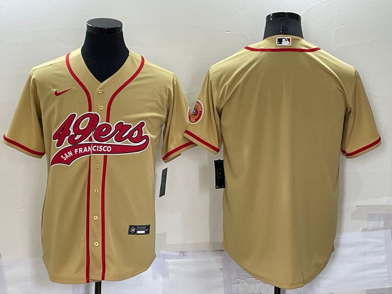Personalized Men’s San Francisco 49ers Blank Gold Cool Base Stitched Baseball Jersey