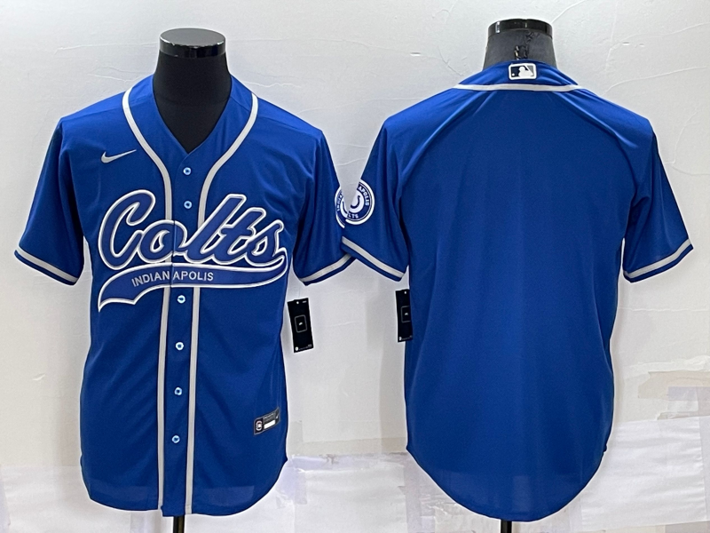 Personalized Men’s Indianapolis Colts Blank Royal Cool Base Stitched Baseball Jersey