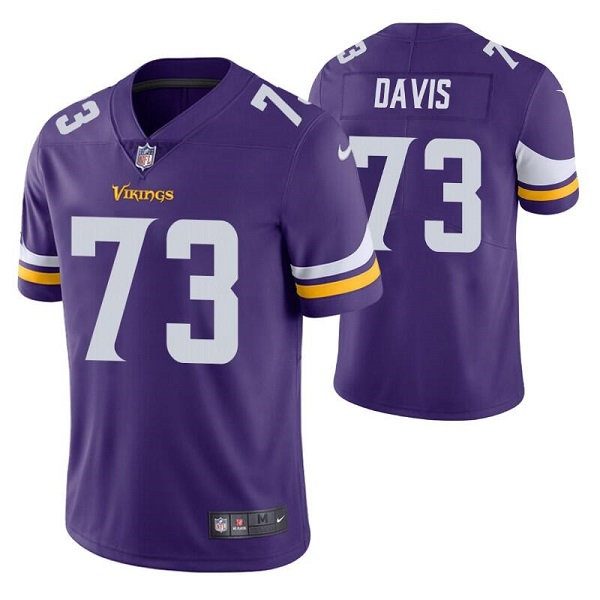Personalized Men’s Minnesota Vikings #73 Jesse Davis Purple Untouchable Stitched Jersey