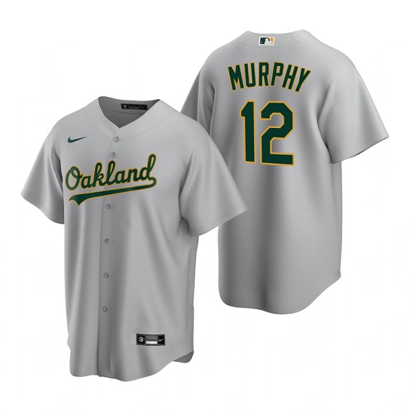 Personalized Men’s Oakland Athletics #12 Sean Murphy Grey Cool Base Stitched Jersey