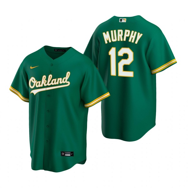Personalized Men’s Oakland Athletics #12 Sean Murphy Green Cool Base Stitched Jerseys