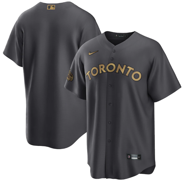 Personalized Men’s Toronto Blue Jays Blank 2022 All-Star Charcoal Cool Base Stitched Baseball Jersey