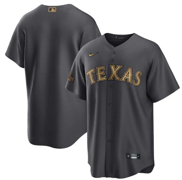 Personalized Men’s Texas Rangers Blank 2022 All-Star Charcoal Cool Base Stitched Baseball Jersey