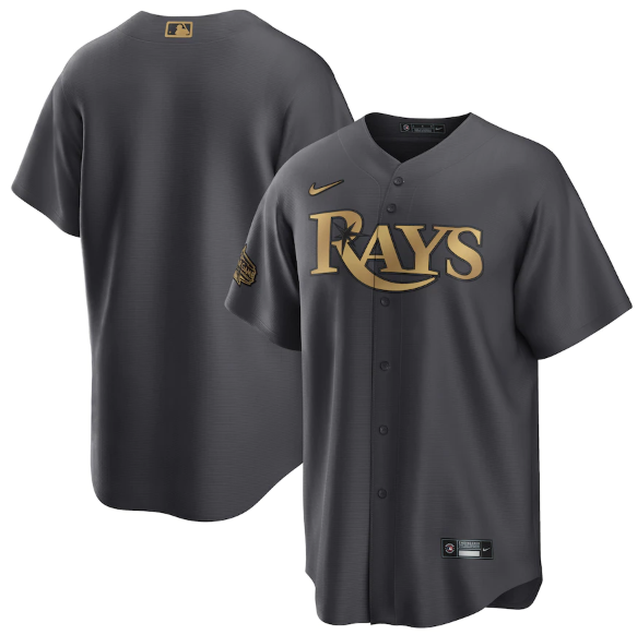 Personalized Men’s Tampa Bay Rays Blank 2022 All-Star Charcoal Cool Base Stitched Baseball Jersey