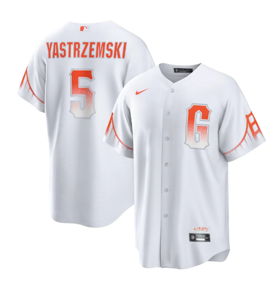 Personalized Men’s San Francisco Giants #5 Mike Yastrzemski White City Connect Cool Base Stitched Baseball Jersey
