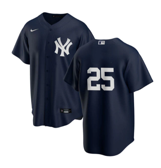 Personalized Men’s New York Yankees #25 Gleyber Torres Navy Cool Base Stitched Baseball Jersey