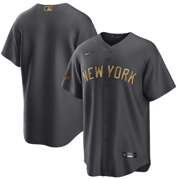 Personalized Men’s New York Yankees Blank 2022 All-Star Charcoal Cool Base Stitched Baseball Jersey