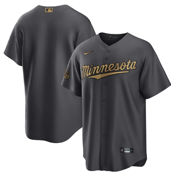 Personalized Men’s Minnesota Twins Blank 2022 All-Star Charcoal Cool Base Stitched Baseball Jersey
