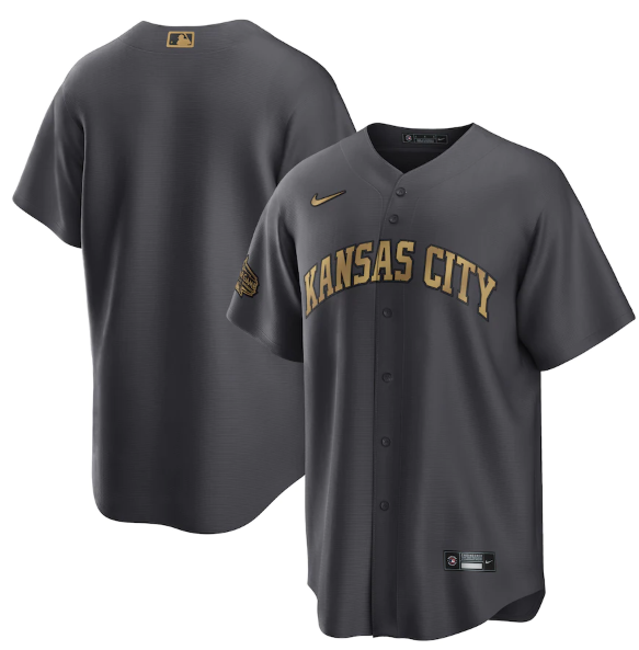 Personalized Men’s Kansas City Royals Blank 2022 All-Star Charcoal Cool Base Stitched Baseball Jersey