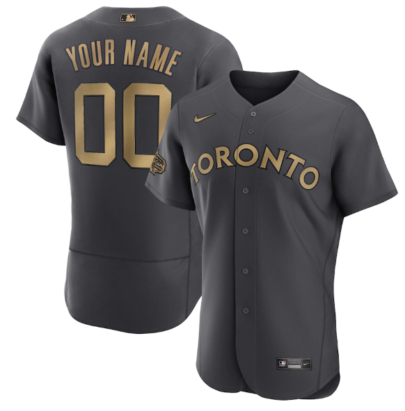 Personalized Men’s Toronto Blue Jays Active Player 2022 All-Star Charcoal Flex Base Stitched MLB Jersey