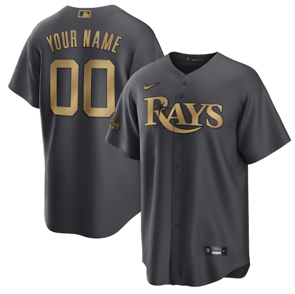 Personalized Men’s Tampa Bay Rays Active Player 2022 All-Star Charcoal Cool Base Stitched Baseball Jersey