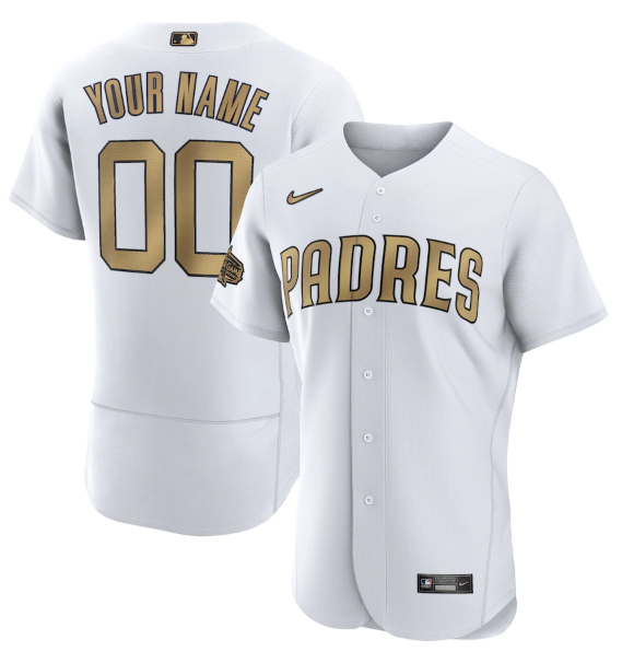 Personalized Men’s San Diego Padres Active Player 2022 All-Star White Flex Base Stitched MLB Jersey