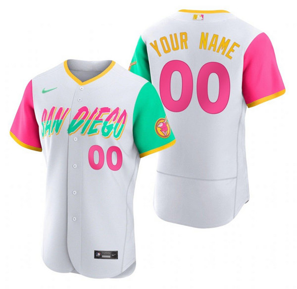 Personalized Men’s San Diego Padres ACTIVE PLAYER 2022 White City Connect Flex Base Stitched Baseball Jersey