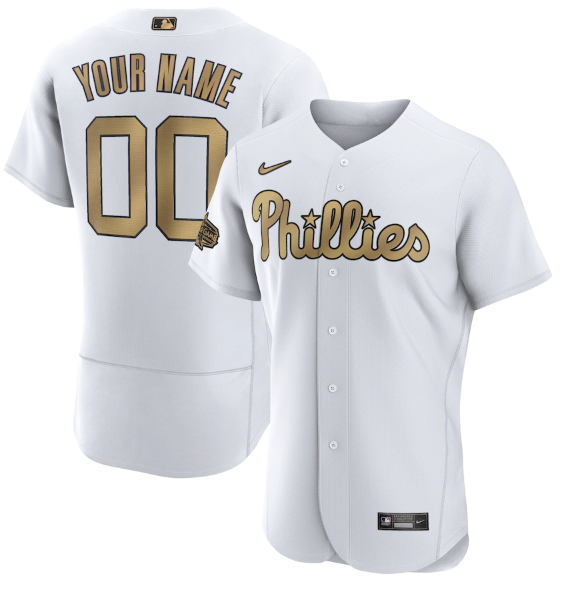 Personalized Men’s Philadelphia Phillies Active Player 2022 All-Star White Flex Base Stitched MLB Jersey