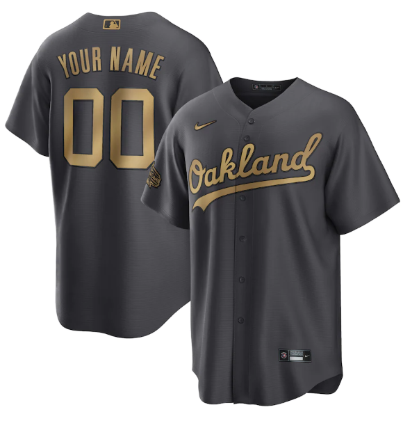 Personalized Men’s Oakland Athletics Active Player 2022 All-Star Charcoal Cool Base Stitched Baseball Jersey