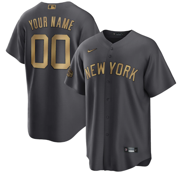 Personalized Men’s New York Yankees Active Player 2022 All-Star Charcoal Cool Base Stitched Baseball Jersey