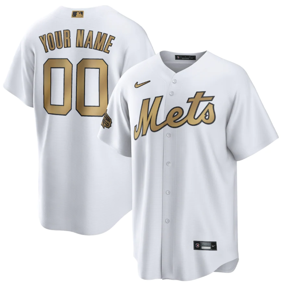 Personalized Men’s New York Mets Active Player 2022 All-Star White Cool Base Stitched Baseball Jersey