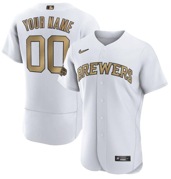 Personalized Men’s Milwaukee Brewers Active Player 2022 All-Star White Flex Base Stitched MLB Jersey