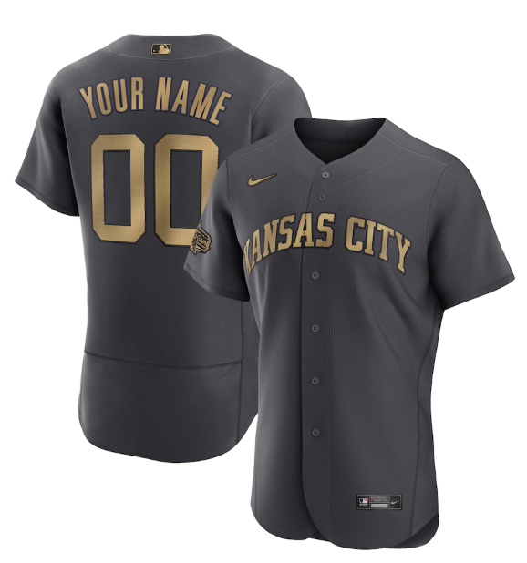 Personalized Men’s Kansas City Royals Active Player 2022 All-Star Charcoal Flex Base Stitched MLB Jersey