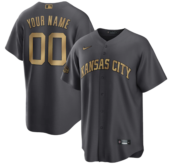 Personalized Men’s Kansas City Royals Active Player 2022 All-Star Charcoal Cool Base Stitched Baseball Jersey