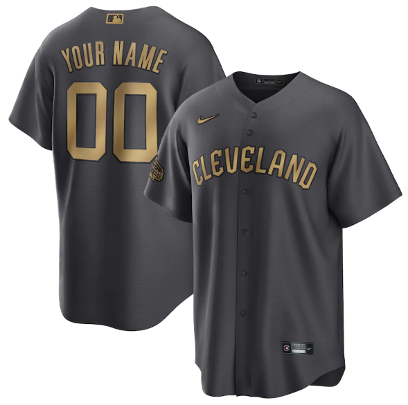 Personalized Men’s Cleveland Guardians Active Player 2022 All-Star Charcoal Cool Base Stitched Baseball Jersey