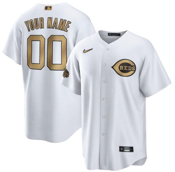 Personalized Men’s Cincinnati Reds Active Player 2022 All-Star White Cool Base Stitched Baseball Jersey
