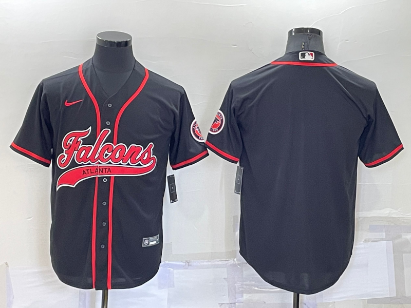 Personalized Men’s Atlanta Falcons Blank Black Cool Base Stitched Baseball Jersey