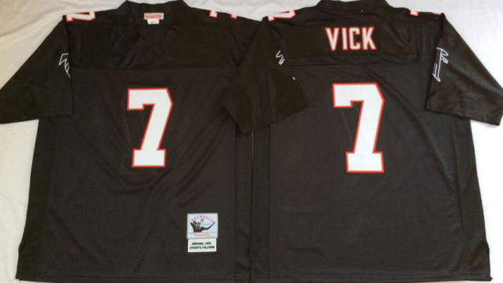 Personalized Falcons #7 Michael Vick Black Throwback Jersey